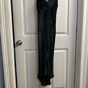 Express Blue High Low V-Neck Cocktail Gown
